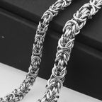 Fashion Men's Jewelry Trendy Stainless Steel Byzantine Chain Necklace Link Chain 7"-40" 6/8mm Free Choose Xmas Gift
