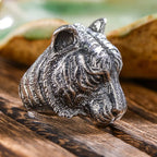 925 Thai silver domineering relief cameo tiger head mens rings classic charm handsome ring adjustable banquet jewelry gift
