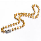 1PC wide1.2-6mm Gold 18K Plated Stainless Steel Ball Chain Necklace For Pendant or Dog Tags Chains Jewelry Making