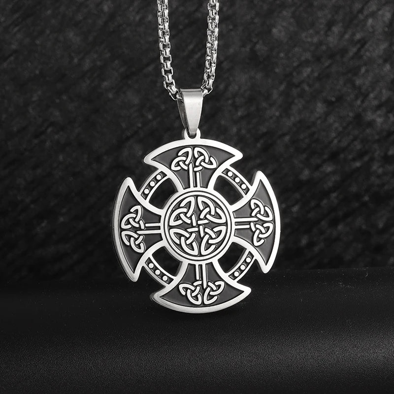 Celtic Witch Knot Pendant Necklace — Steel