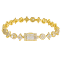 Star Tennis Chain Necklace Iced Out Mixed Cut