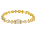 Star Tennis Chain Necklace Iced Out Mixed Cut