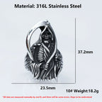 NEW Men's 316L stainless-steel rings Dropshipping Retro Death sickle skeleton gothic punk movie Jewelry Gifts free shipping