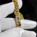 Gold Cuban Chain Necklace Iced Out 8MM Diamond Clasp