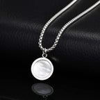 Tiger Eye Round Stone Pendant — Stainless