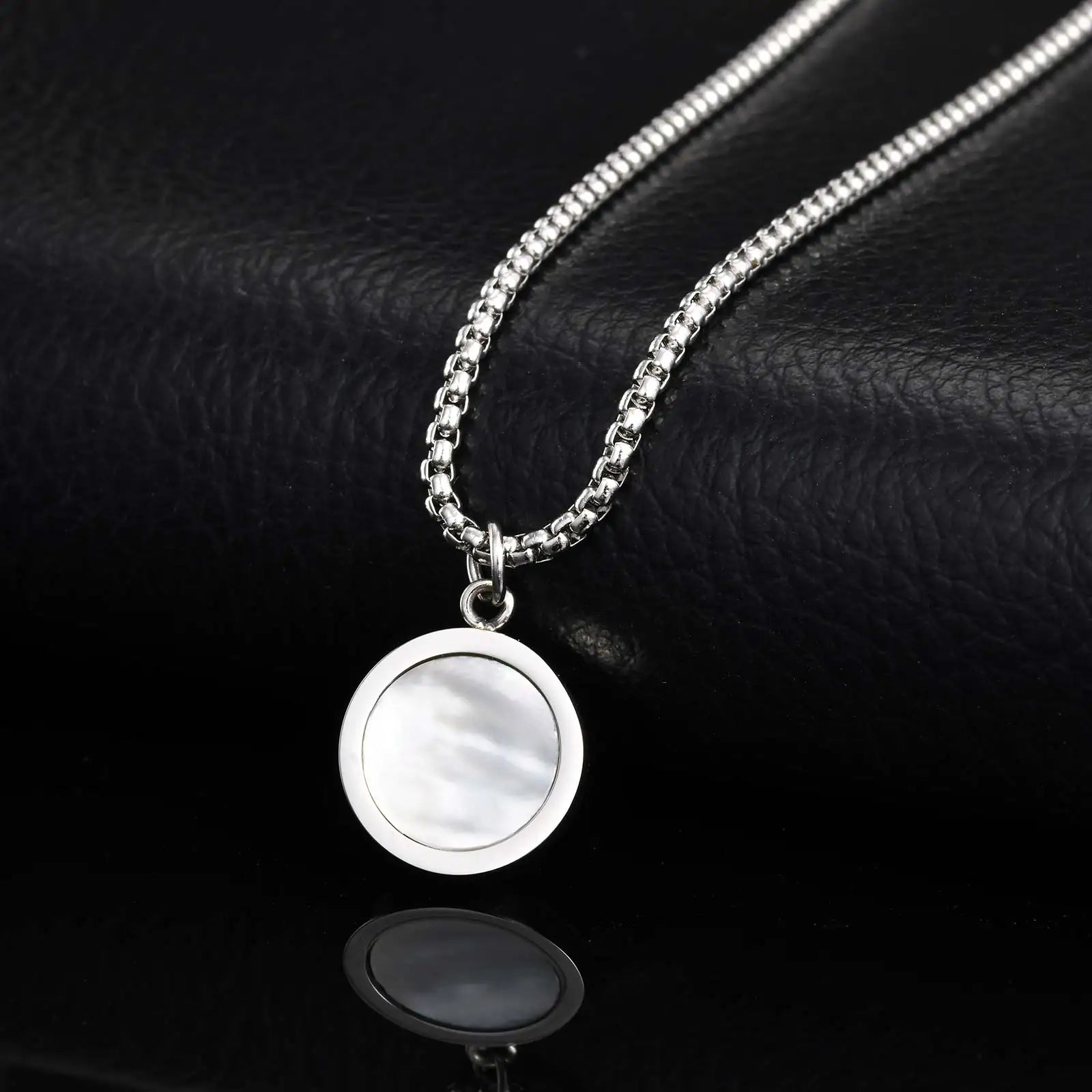 Tiger Eye Round Stone Pendant — Stainless