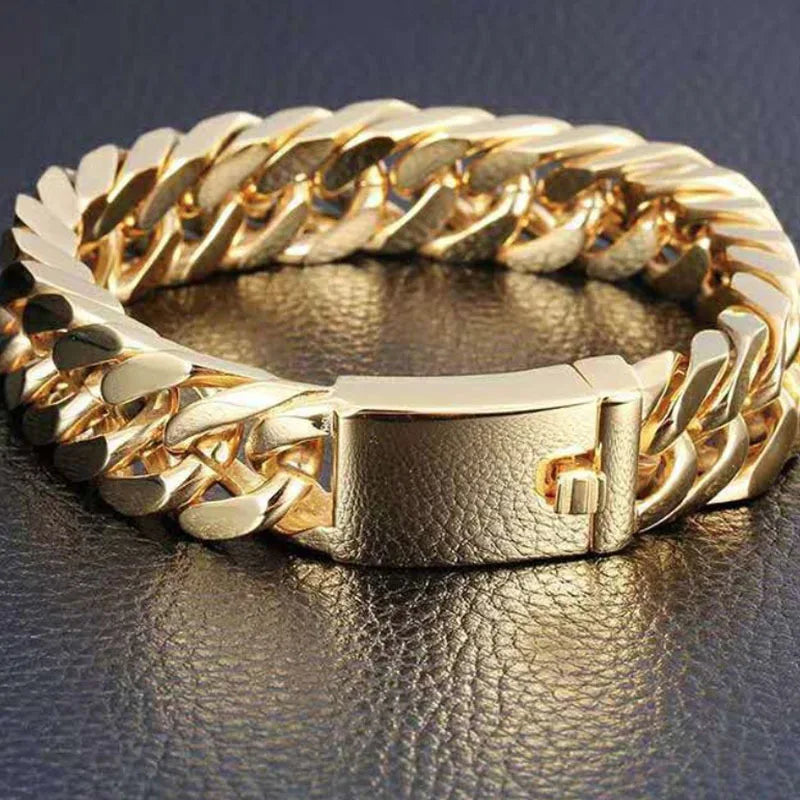 men cube bracelet Stainless Steel Cuban Chain Bracelets for Men, Silver Color Fashion Hip Hop Male Boy Wristband Jewelry