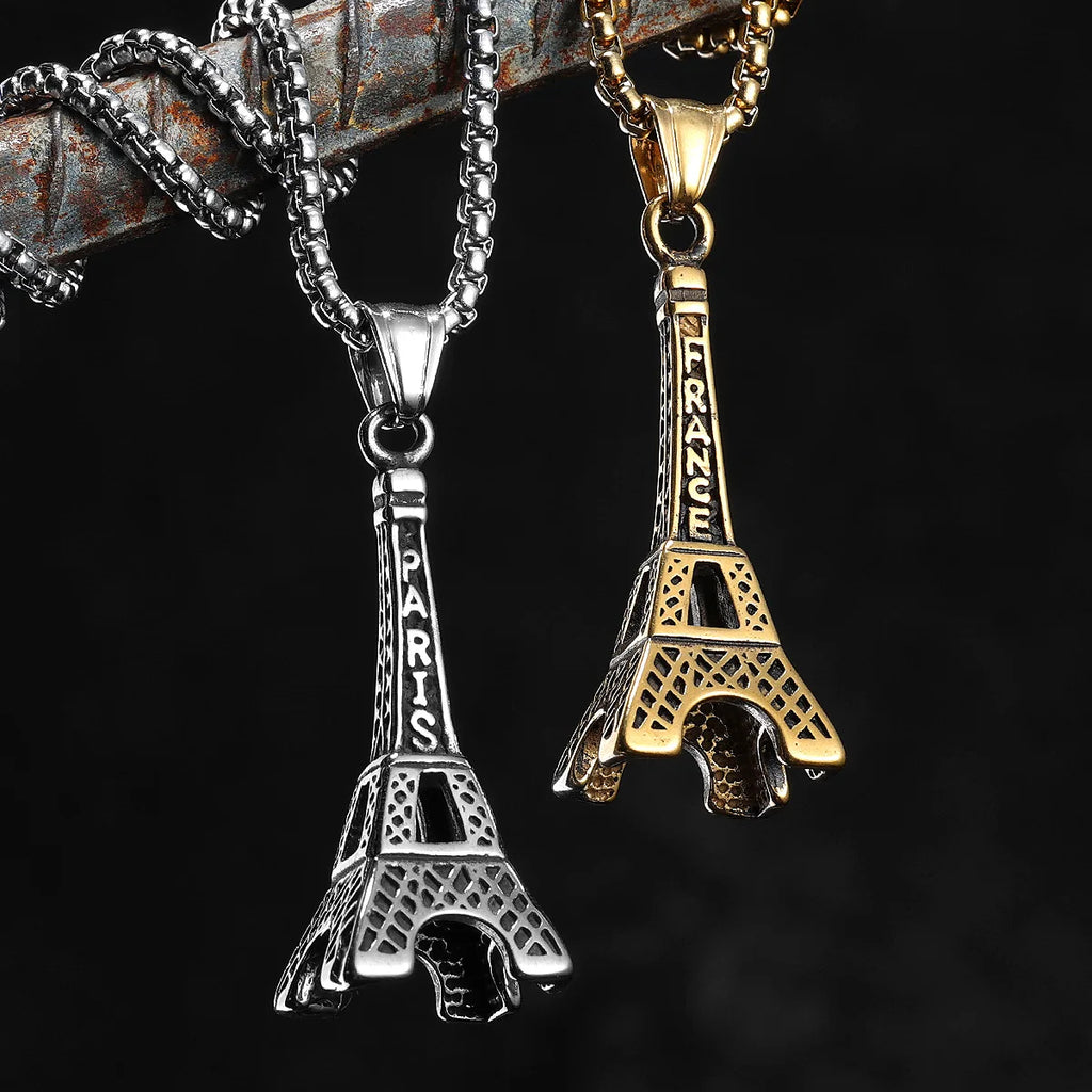 Eiffel Tower Pendant Necklace — Stainless Steel