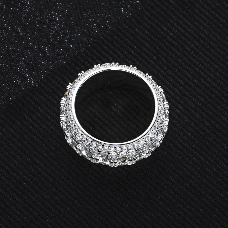 Iced Out Diamond Ring — 925 Silver