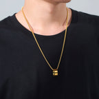 Circular Ring Pendant Necklace — Stainless Steel