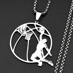Basketball Stainless Steel Pendant Necklace