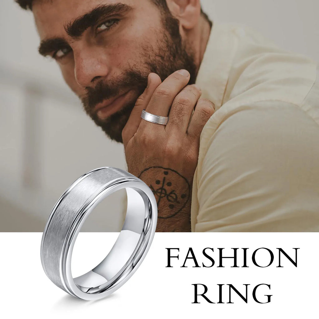 Minimal Matte Band Ring 6mm — Stainless Steel