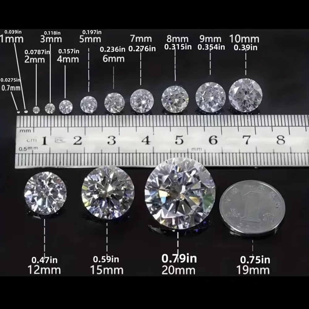 VVS1 Moissanite Loose Stones D Color 0.7-10MM