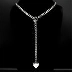 Cuban Heart Star Chain Necklace — Stainless Steel