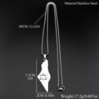 Israel Map Star Of David Pendant Necklace Women Men Stainless Steel Gold Silver Color Geography Country Jewish Chain