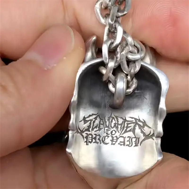 Retro Domineering Ghost Skull Pendant Necklace Men's Personalized Punk Hip-Hop Cool Halloween Jewelry Gift