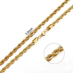 Hot Selling 2/3/4/5/6mm 316L Rope Chain Necklace Stainless Steel Never Fade Waterproof Choker Men Women Gold Color