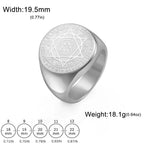 LIKGREAT Hexagram Zodiac Sign Ring for Men Women Star of David 12 Constellation Rings Stainless Steel Jewelry Amulet
