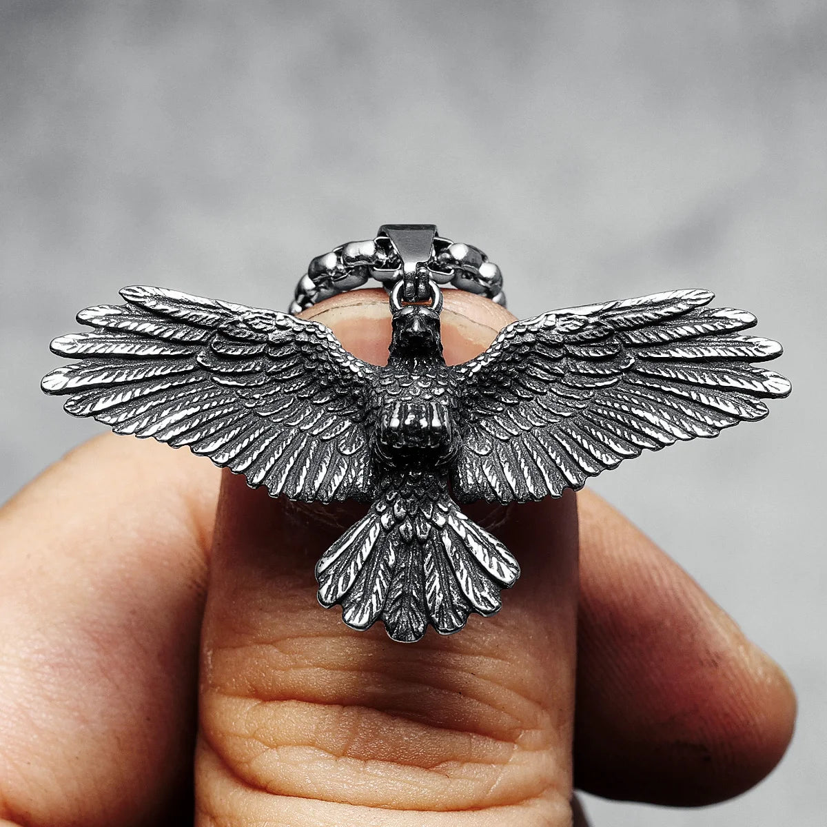 Eagle Wing Pendant Necklace — Stainless Steel
