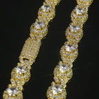 Gold Cuban Bracelet Iced Out 7.5MM Round Bead