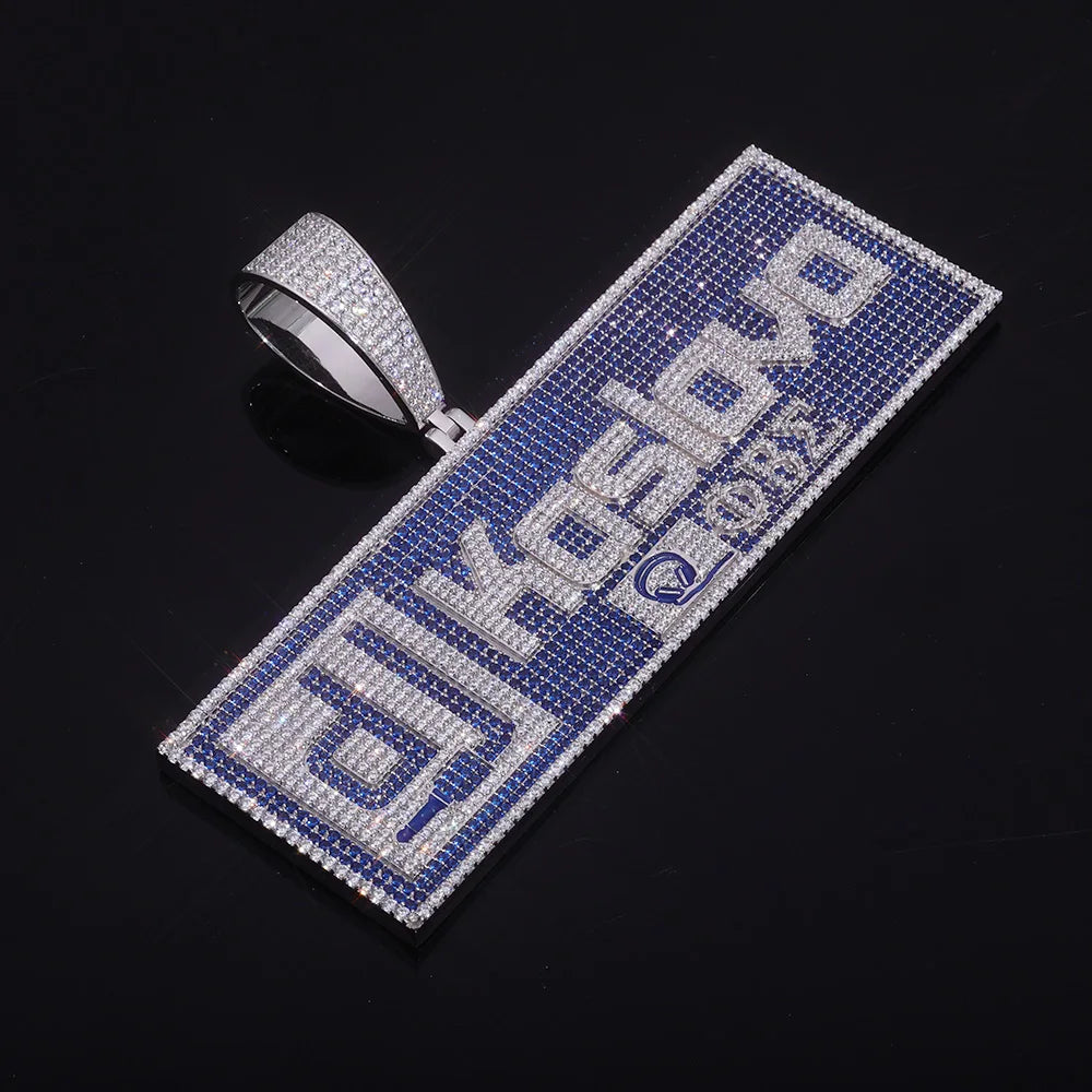 Iced Out Letter Pendant Necklace 925 Silver