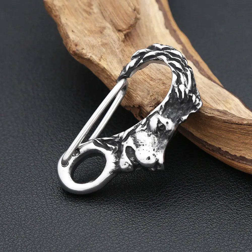 Lion Head Keychain — Stainless Steel