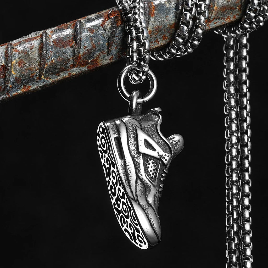 Basketball Shoe Pendant — Stainless Steel