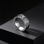 Fashion Retro Moon Sun Ring for Men, 8mm Chunky Stainless Steel Ring, Punk Personality Finger Jewelry Size 7 8 9 10 11