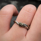 Carved Ouroboros Snake Ring — Gold