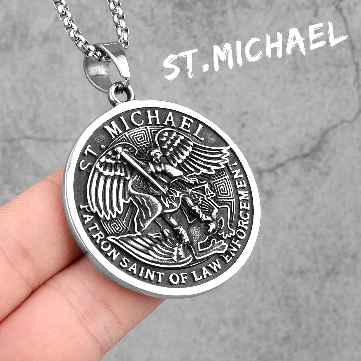 Archangel Michael Pendant — Stainless Steel