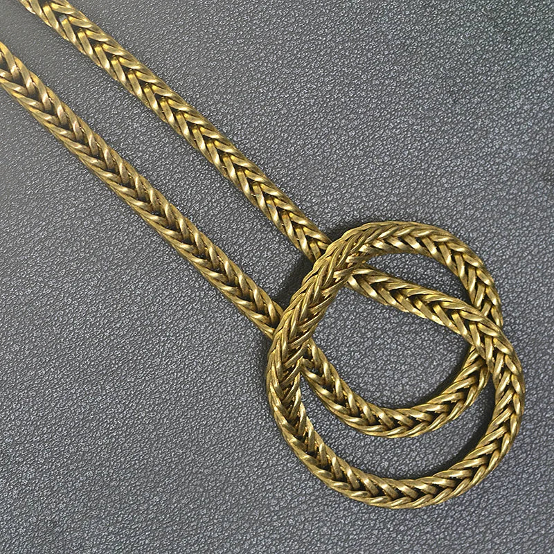 Square Foxtail Wallet Chain Necklace — 4mm Jeans Pocket Watch