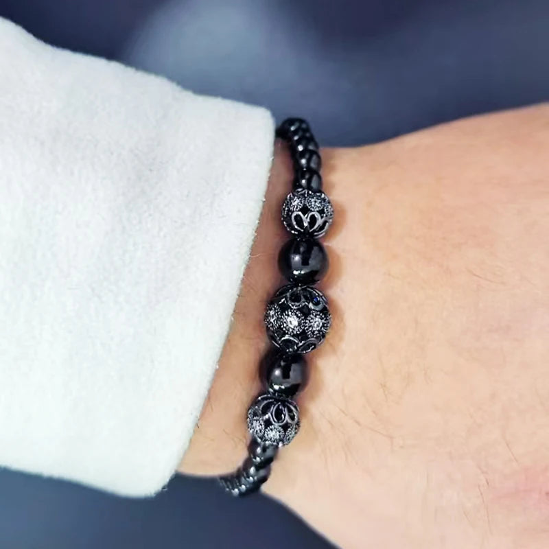 Luxury Stainless Steel Beads Ball Charms Man Bracelets For Women Jewelry Gift