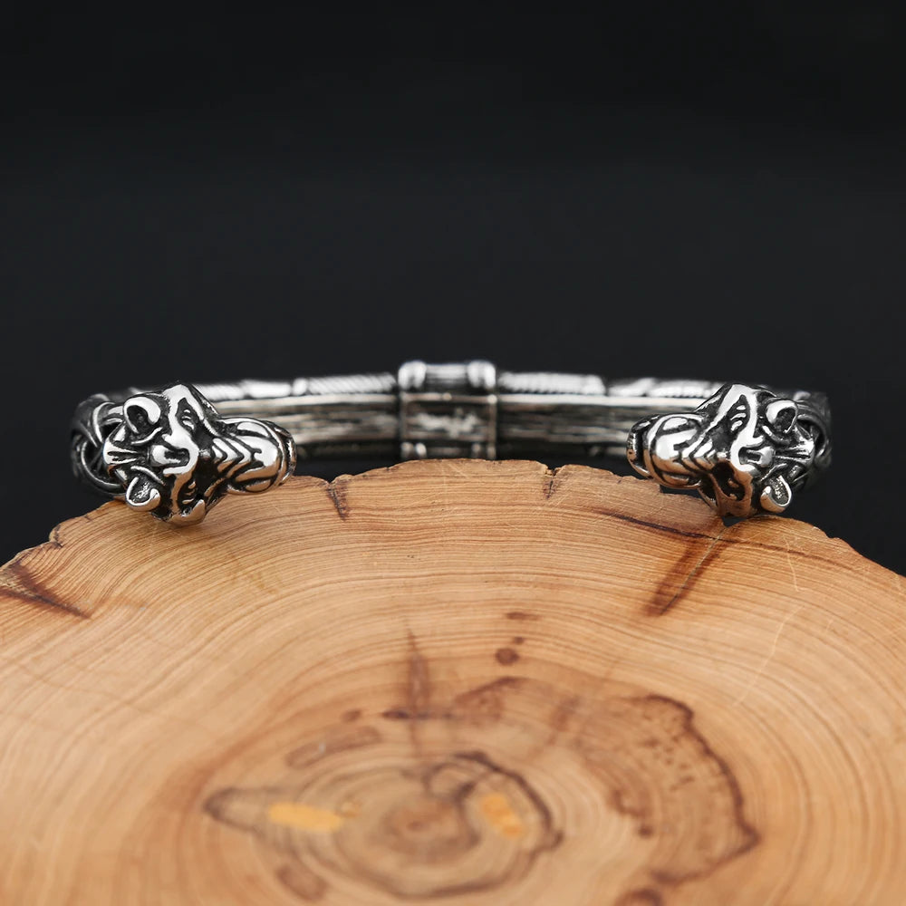Viking Tiger Head Bracelet — Stainless