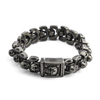 Fashion Charm 316L Stainless Steel Skull Bracelet for Men Popular Domineering Skull Bangles Punk Hip Hop Style Jewelry Wholesale