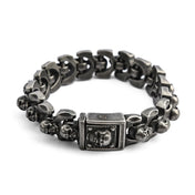 316L Stainless Steel Skull Bangle Bracelet — Punk