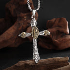 Vintage Catholic Cross Pendant Necklace — Amulet