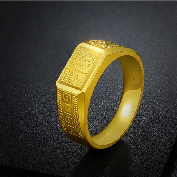 Simple Adjustable Open Ring for Men — Gold-Tone