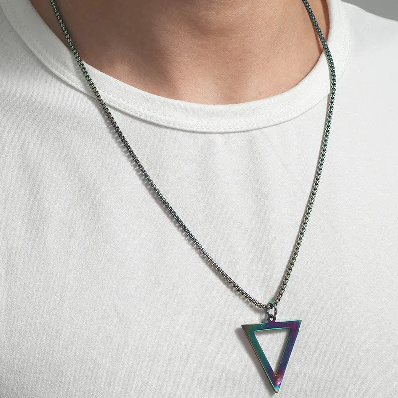 Steel Pendant Inverted Triangle Power
