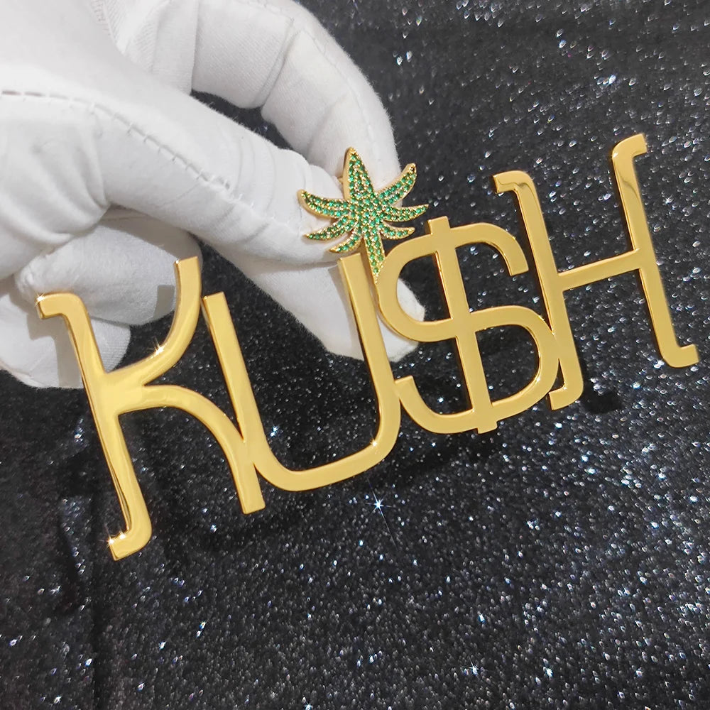 Iced Out Smooth Letter Pendant Logo