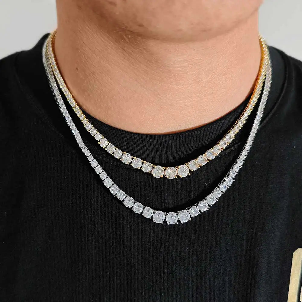 Tennis Chain Necklace Stainless Steel Gradient CZ