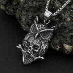 Owl Skull Pendant — Stainless Steel