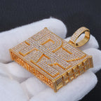 Iced Out Letter Pendant Square 2-Inch