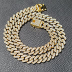 Fashion Hip Hop Miami Cuban Necklace Chain Full Diamonds 9mm 12mm 15mm 20mm 24mm Pendant Chains Long Buckle Closure Jewelry Gift