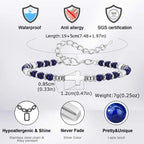 Cross Charm Stone Beaded Bracelet