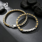 Kalen Minimalist Stainless Steel Bracelet for Men Bike Party Box Link Thin Metal Chain Jewelry Unisex Classic Daily Gifts