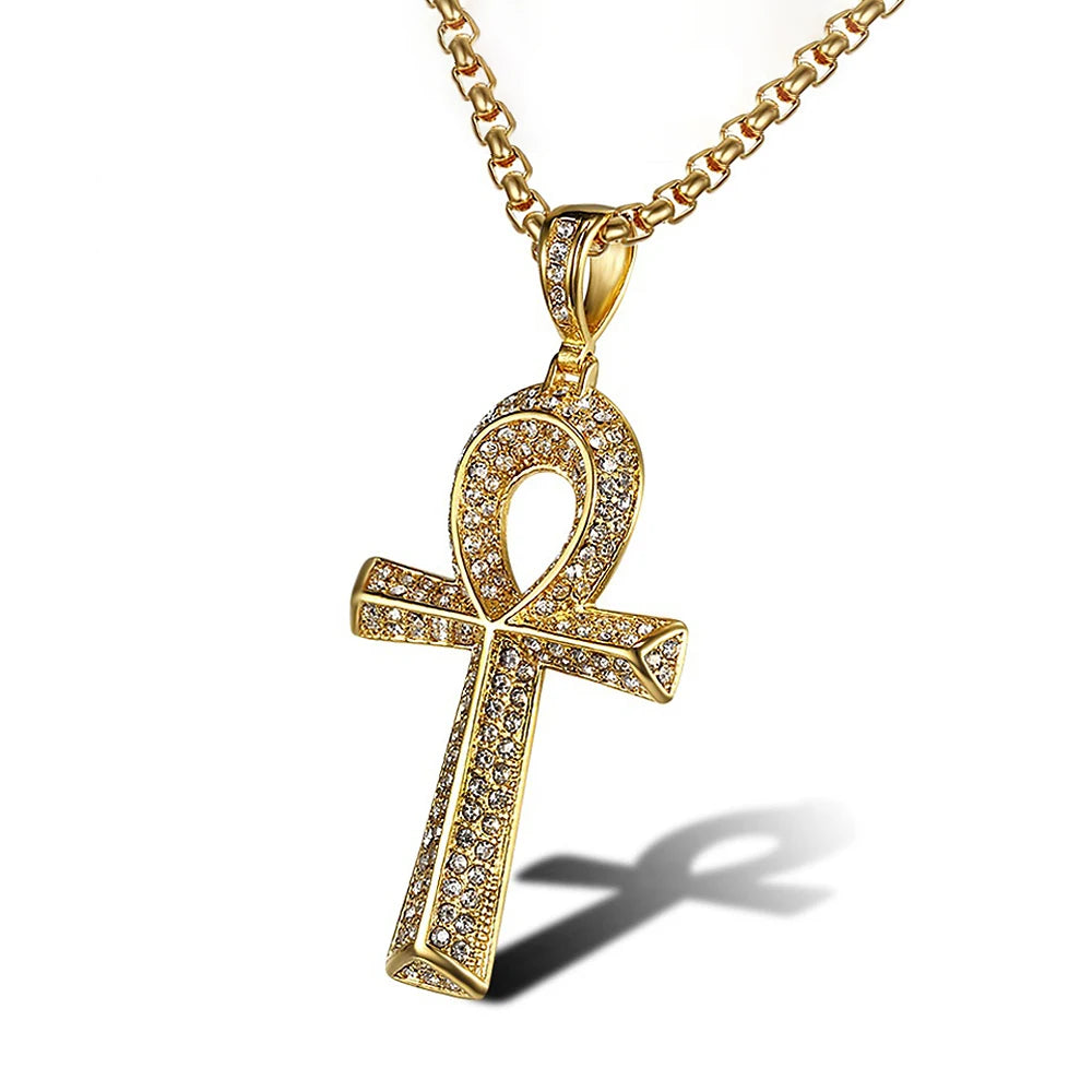 Cross Ankh Steel Pendant Egyptian Gothic