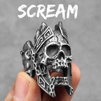 Horror Scream Skull Ring — Stainless Steel