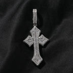 THE BLING KING 3pcs Cross Set Pendant Necklace Iced Out Baguettecz Cubic Zirconia Link Chain Luxury Hiphop Jewelry For