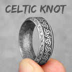 Vintage Nordic Viking Runes Celtic Knot Series Stainless Steel Womens Mens Rings Punk Biker Jewelry Creativity Gift