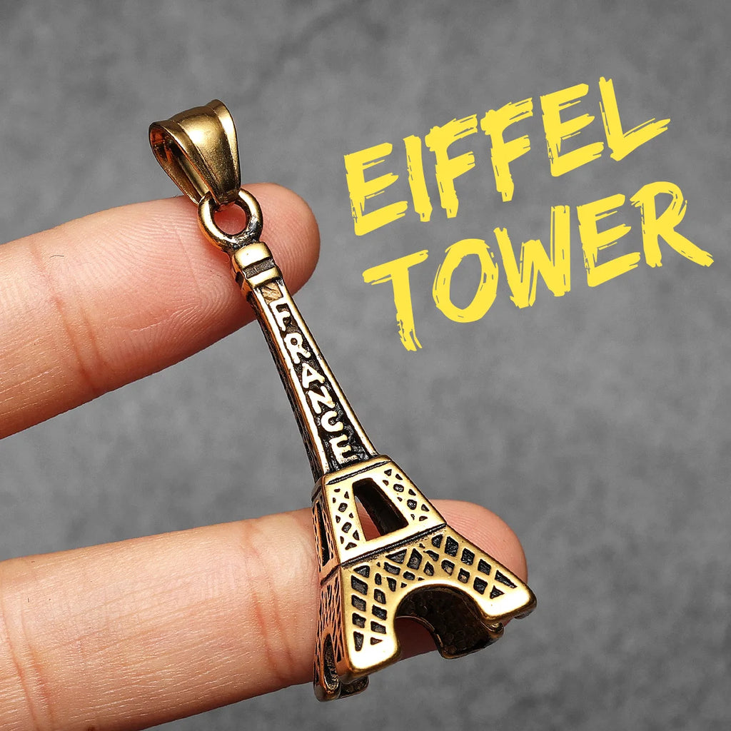 Eiffel Tower Pendant Necklace — Stainless Steel